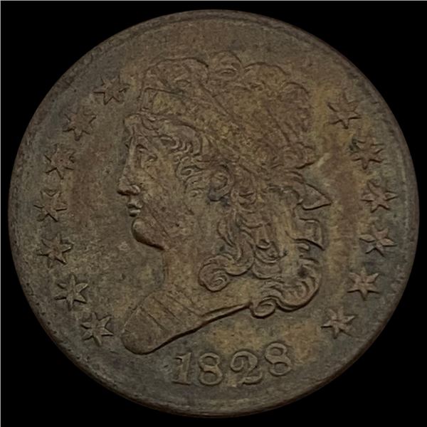 1828 Classic Head Half Cent CLOSELY UNCIRCULATED CLOSELY UNCIRCULATED