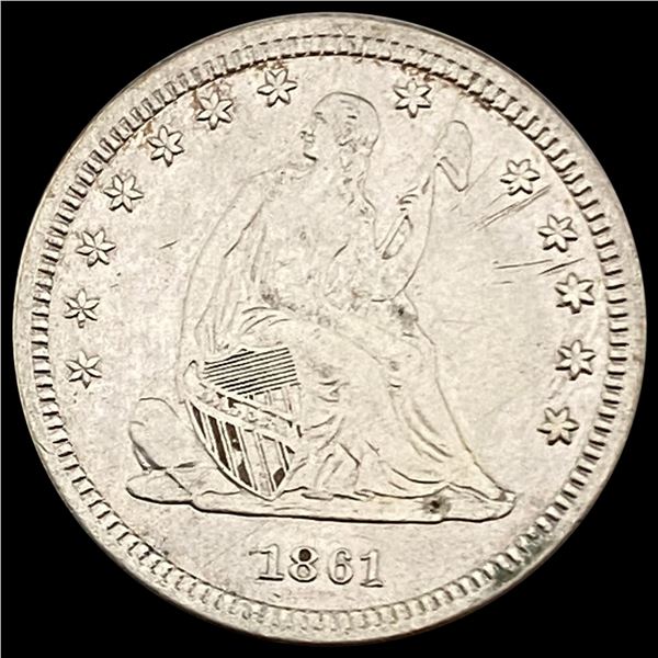 1861 Seated Liberty Quarter CLOSELY UNCIRCULATED CLOSELY UNCIRCULATED