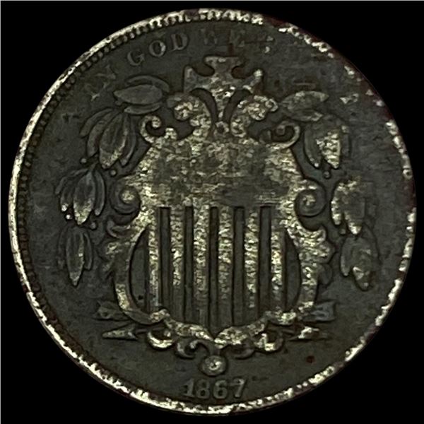 1867 Shield Nickel NICELY CIRCULATED