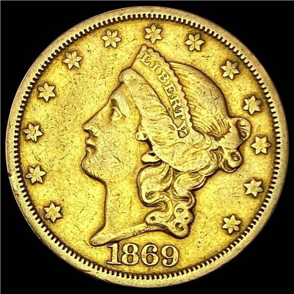 1869-S Liberty Head Double Eagle LIGHTLY CIRCULATE LIGHTLY CIRCULATED