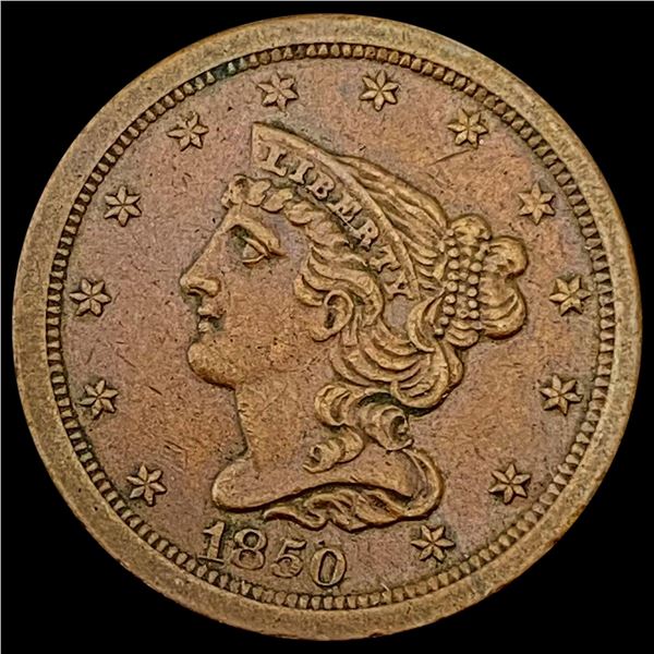 1850 Braided Hair Half Cent CLOSELY UNCIRCULATED CLOSELY UNCIRCULATED