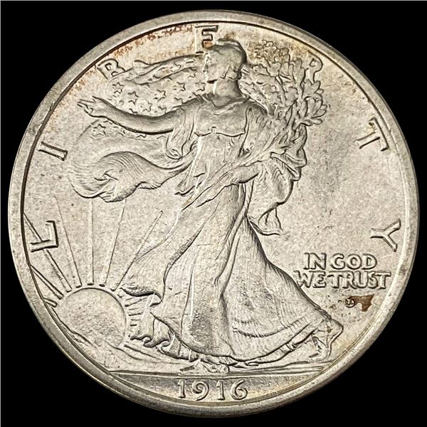 1916-D Walking Liberty Half Dollar CHOICE AU