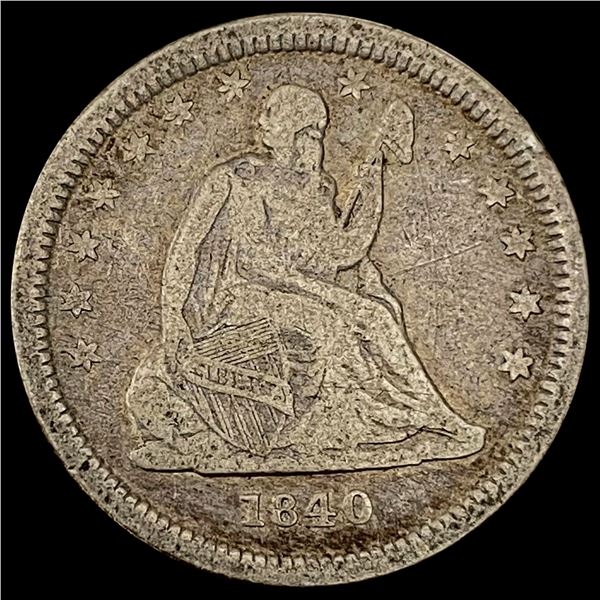 1840-O Seated Liberty Quarter NICELY CIRCULATED