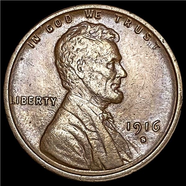 1916-S Lincoln Wheat Cent CLOSELY UNCIRCULATED