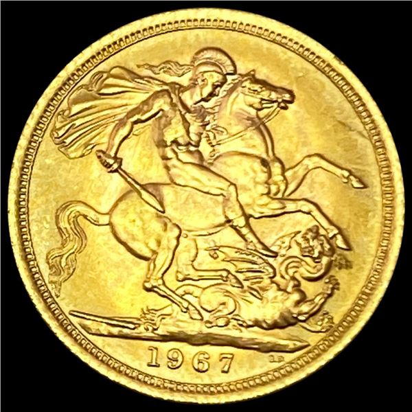 1967 British Gold Sovereign AGW.2355oz GEM BU