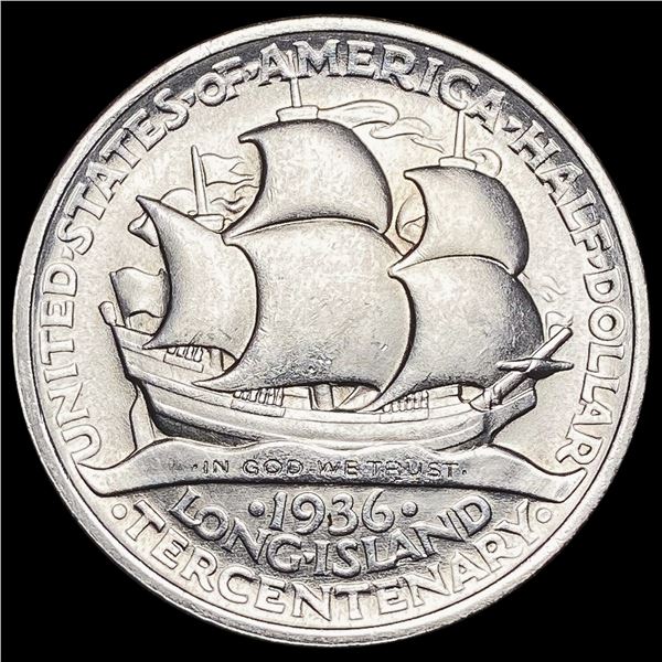 1936 Long Island Tercentenary Half Dolla GEM BU