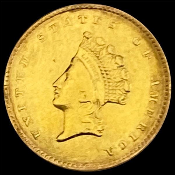 1855 Indian Princess Head Gold Dollar NEARLY UNCIRCULATED