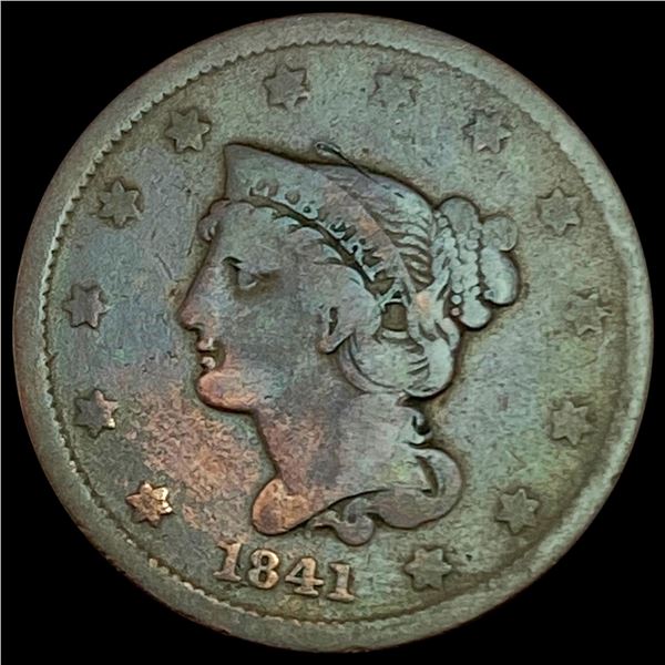 1841 Braided Hair Large Cent LIGHTLY CIRCULATED