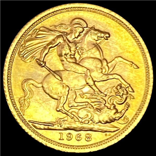 1968 UK Gold Sovereign AGW.2355oz GEM BU