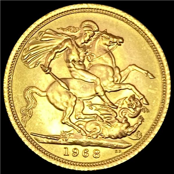 1968 UK Gold Sovereign AGW.2355oz GEM BU