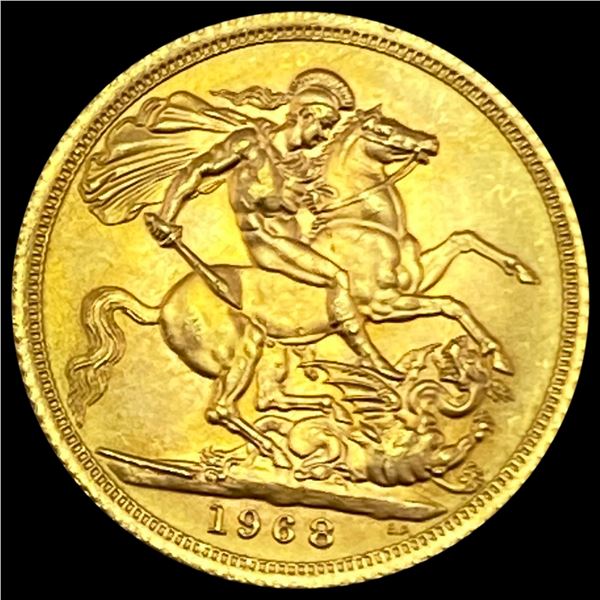 1968 UK Gold Sovereign AGW.2355oz GEM BU