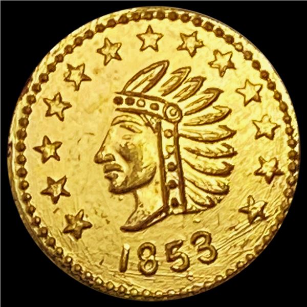 1853 Round California Gold Half Dollar UNCIRCULATED