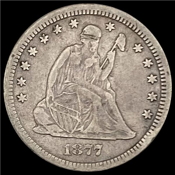 1877-CC Seated Liberty Quarter NEARLY UNCIRCULATED NEARLY UNCIRCULATED