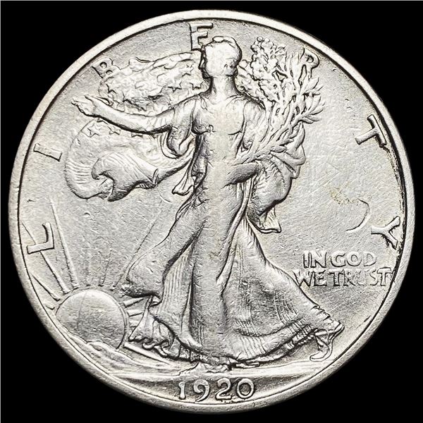 1920-S Walking Liberty Half Dollar ABOUT UNCIRCULA ABOUT UNCIRCULATED