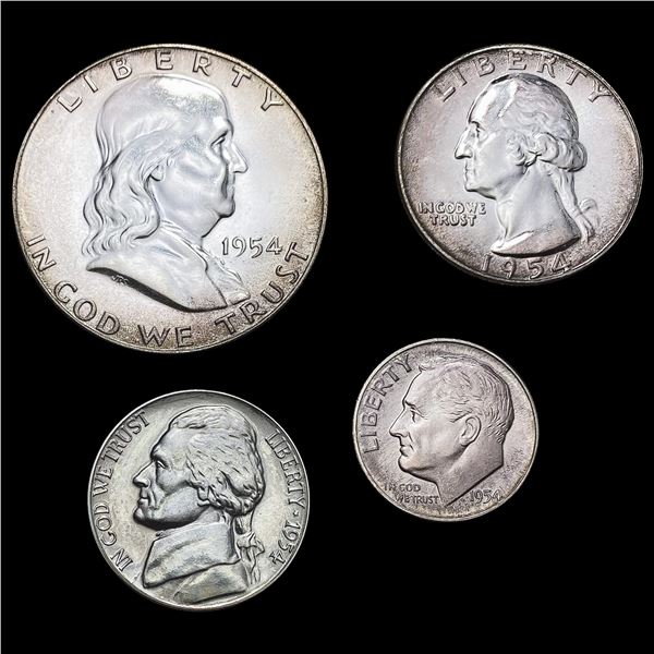 [4]1954 US COINS 5C-50C CHOICE PROOF