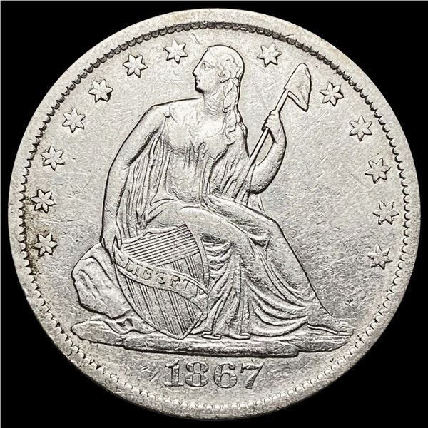 1867-S Seated Liberty Half Dollar CLOSELY UNCIRCULATED