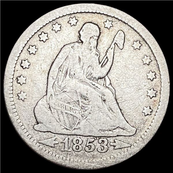 1853 Arrows Seated Liberty Quarter NICELY CIRCULATED NICELY CIRCULATED