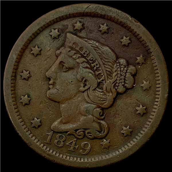 1849 Braided Hair Large Cent LIGHTLY CIRCULATED