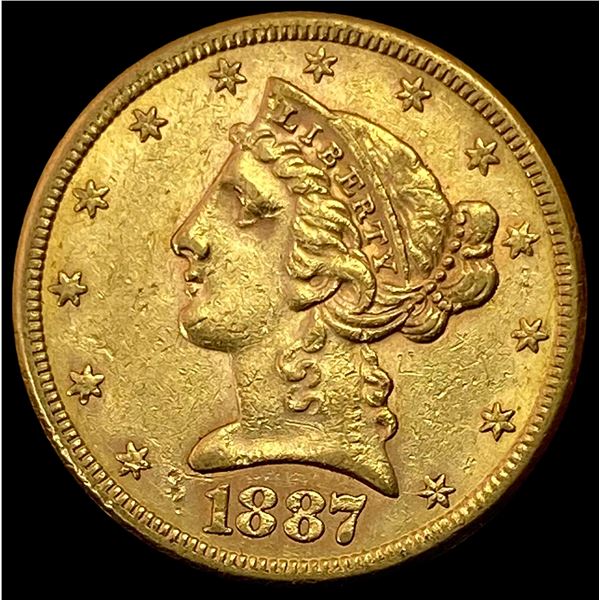 1887-S Liberty Head Half Eagle CLOSELY UNCIRCULATED