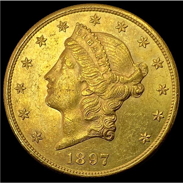1897-S Liberty Head $20 Double Eagle CHOICE BU