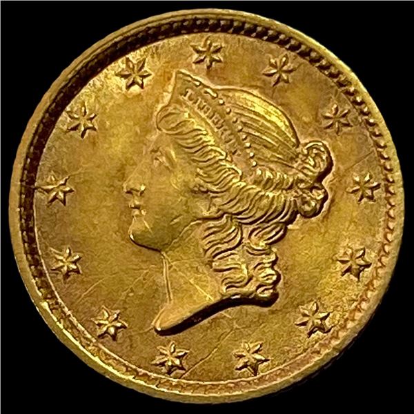 1854 $1 Liberty Head Gold Dollar GEM BU