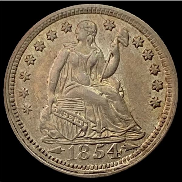 1854 Seated Liberty Half Dime ABOUT UNCIRCULATED