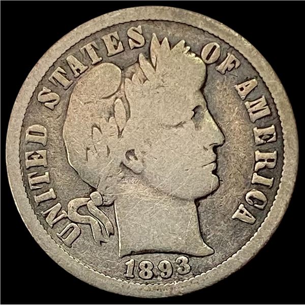 1893-O Barber Dime LIGHTLY CIRCULATED