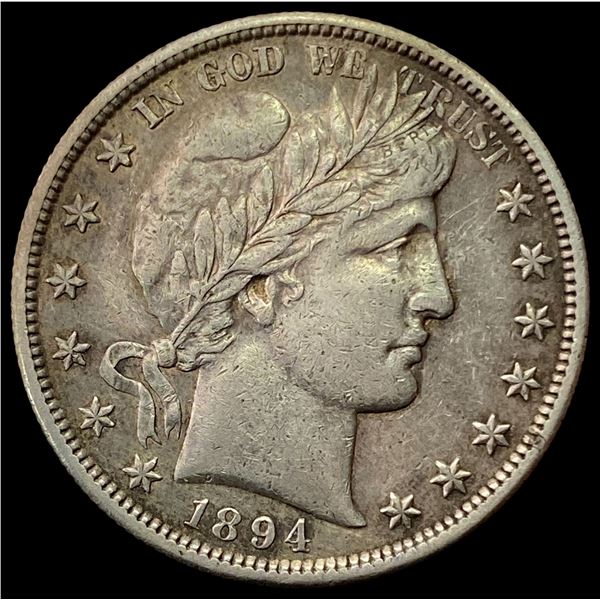 1894-S SILVER Barber Half Dollar NEARLY UNCIRCULATED