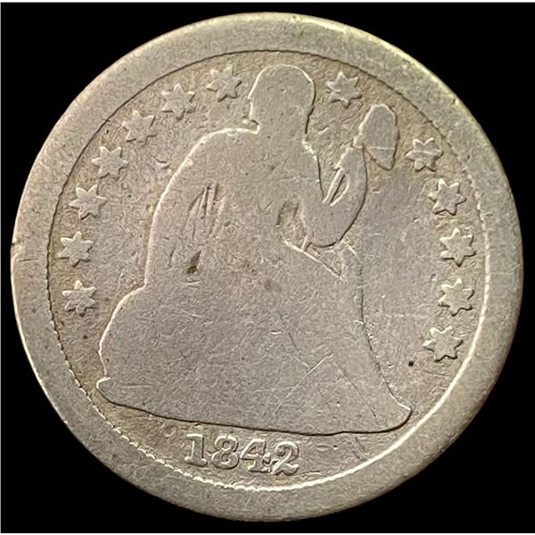 1842-O SILVER Seated Liberty Dime LIGHTLY CIRCULATED