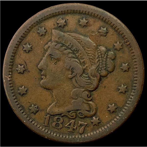 1847 Large Cent LIGHTLY CIRCULATED