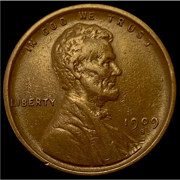 1909-S Lincoln Wheat Cent CHOICE AU