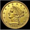1857-S GOLD $2.5 Liberty Head Quarter Eagle UNCIRCULATED