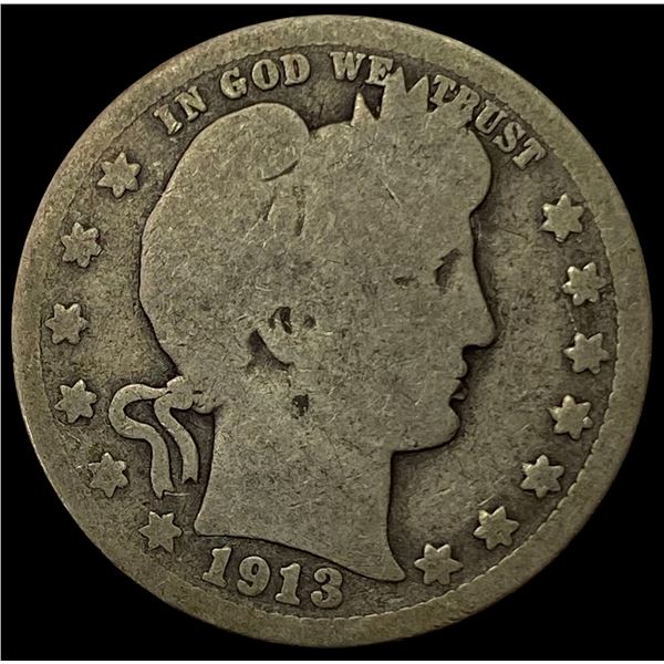 1913 SILVER Barber Quarter LIGHTLY CIRCULATED