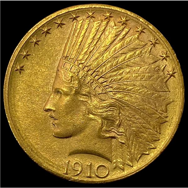 1910-D GOLD $10 Indian Head Eagle CHOICE BU