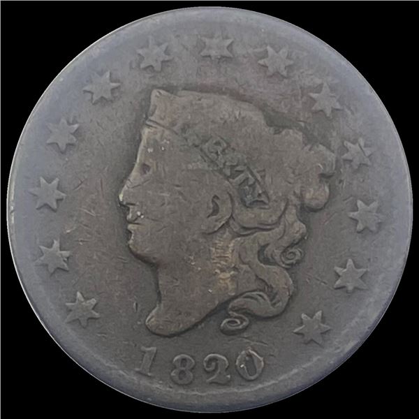 1820 Coronet Head Large Cent LIGHTLY CIRCULATED