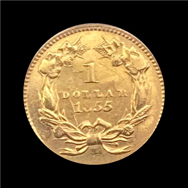 1855 Indian Princess Head Gold Dollar CLOSELY UNCIRCULATED
