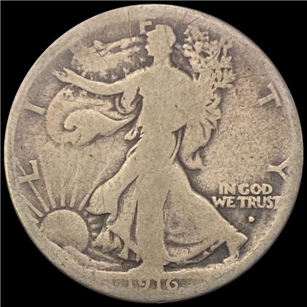1916-D Walking Liberty Half Dollar LIGHT CIRC