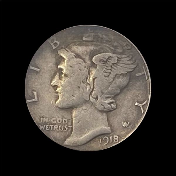 1918-S Mercury Dime LIGHTLY CIRCULATED