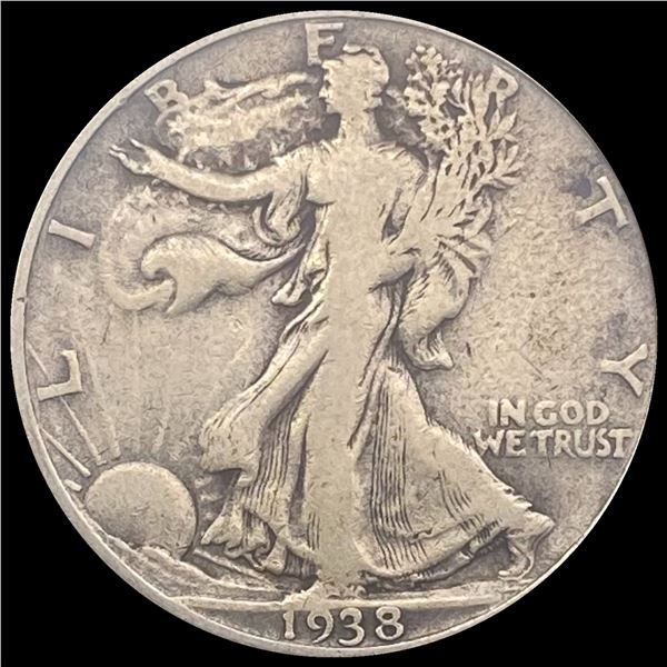 1938-D Walking Liberty Half Dollar LIGHTLY CIRCULATED