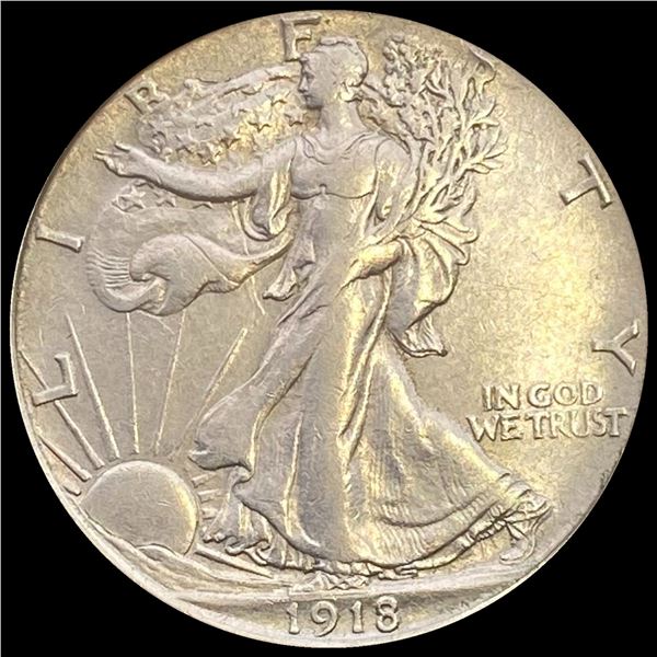1918-D Walking Liberty Half Dollar LIGHTLY CIRCULATED