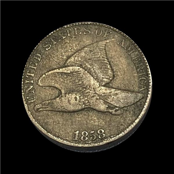 1858 Copper-Nickel Flying Eagle Cent NICELY CIRCULATED