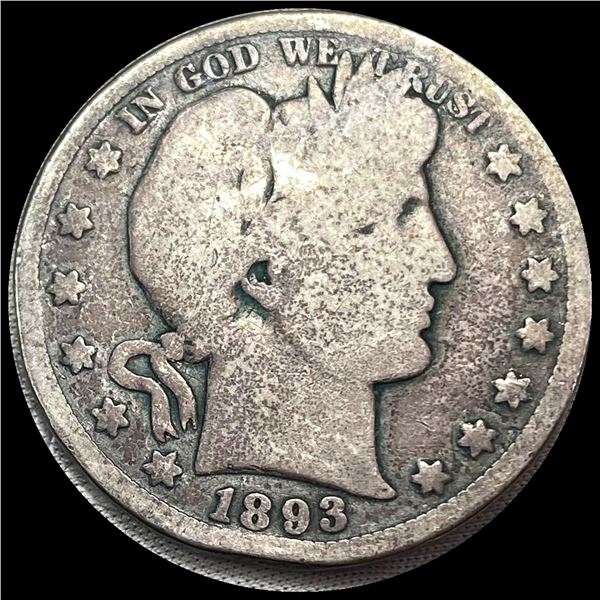 1893-S Silver Barber Half Dollar LIGHTLY CIRCULATED