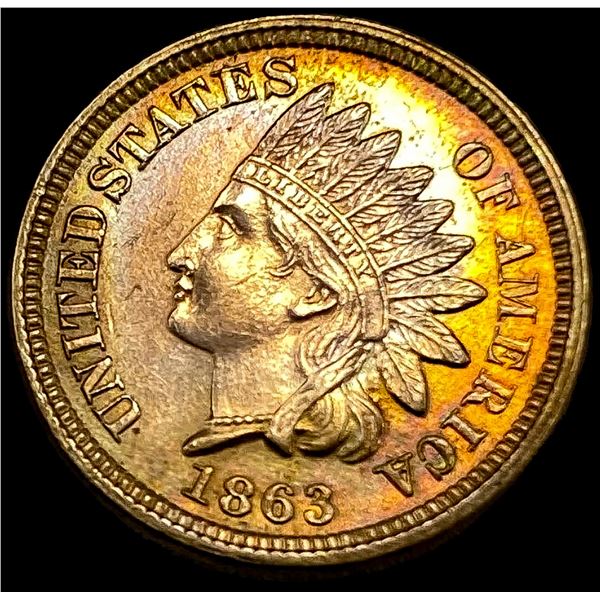 1863 Bronze Indian Head Cent CHOICE BU