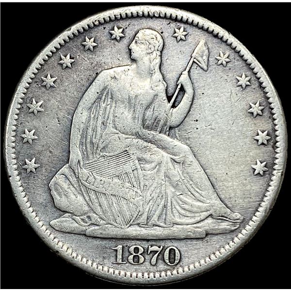 1870 Seated Liberty Half Dollar LIGHTLY CIRCULATED