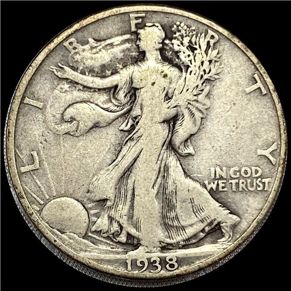 1938-D Silver Half Dollar Walking Liberty NICELY CIRCULATED
