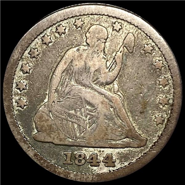 1844 Silver Seated Liberty Quarter LIGHTLY CIRCULATED
