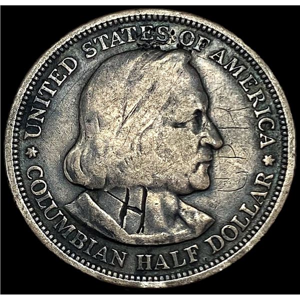 1893 Silver Columbian Half Dollar ABOUT UNCIRCULATED
