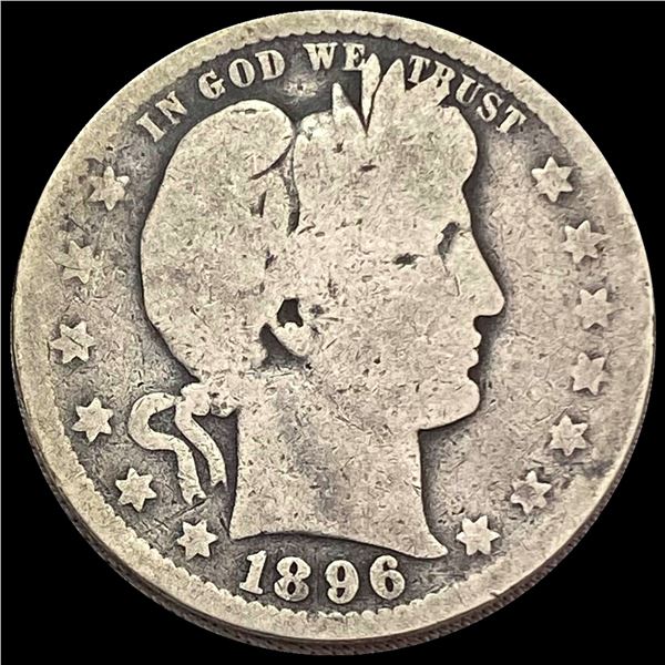 1896-O Silver Barber Quarter NICELY CIRCULATED