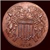 Image 1 : 1864 Copper Two-Cent Piece CHOICE AU