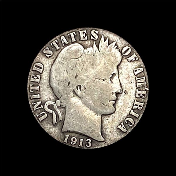 1913-S Silver Barber Dime LIGHTLY CIRCULATED